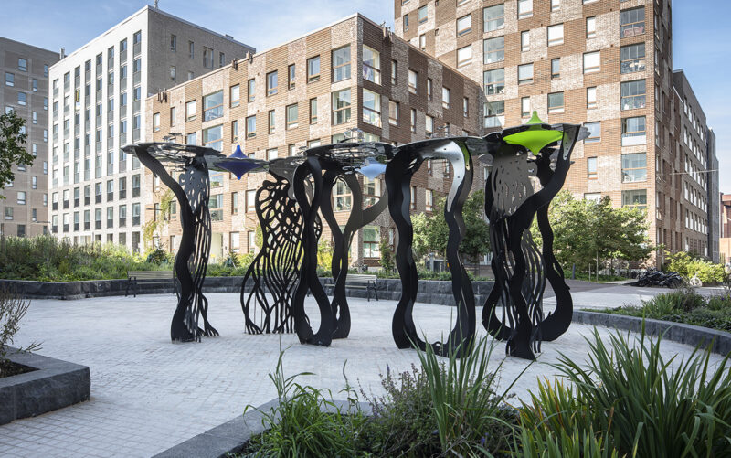 A work of public art by artist Kirsi Kaulanen in the Kalasatama district in Helsinki.